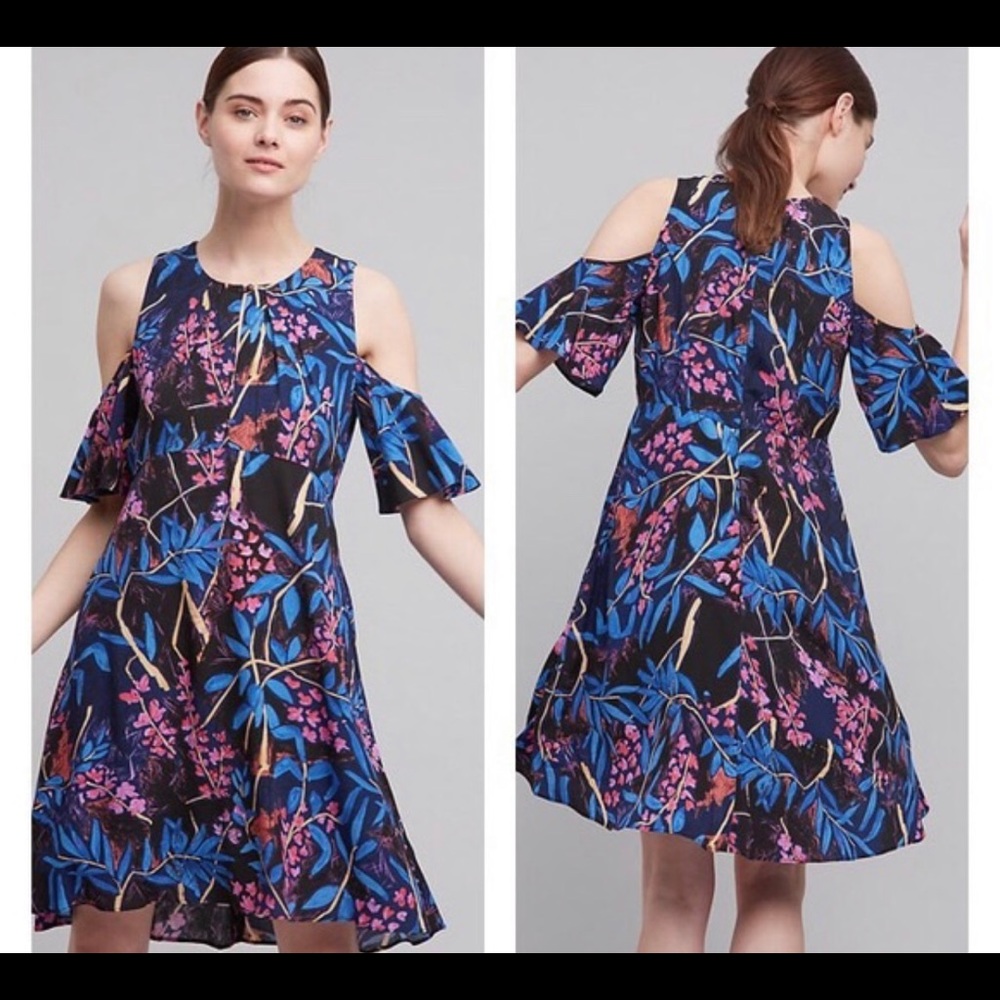 Anthropologie Maeve Elia Cold Shoulder dress sz 8